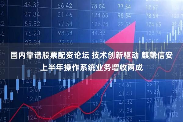 国内靠谱股票配资论坛 技术创新驱动 麒麟信安上半年操作系统业务增收两成